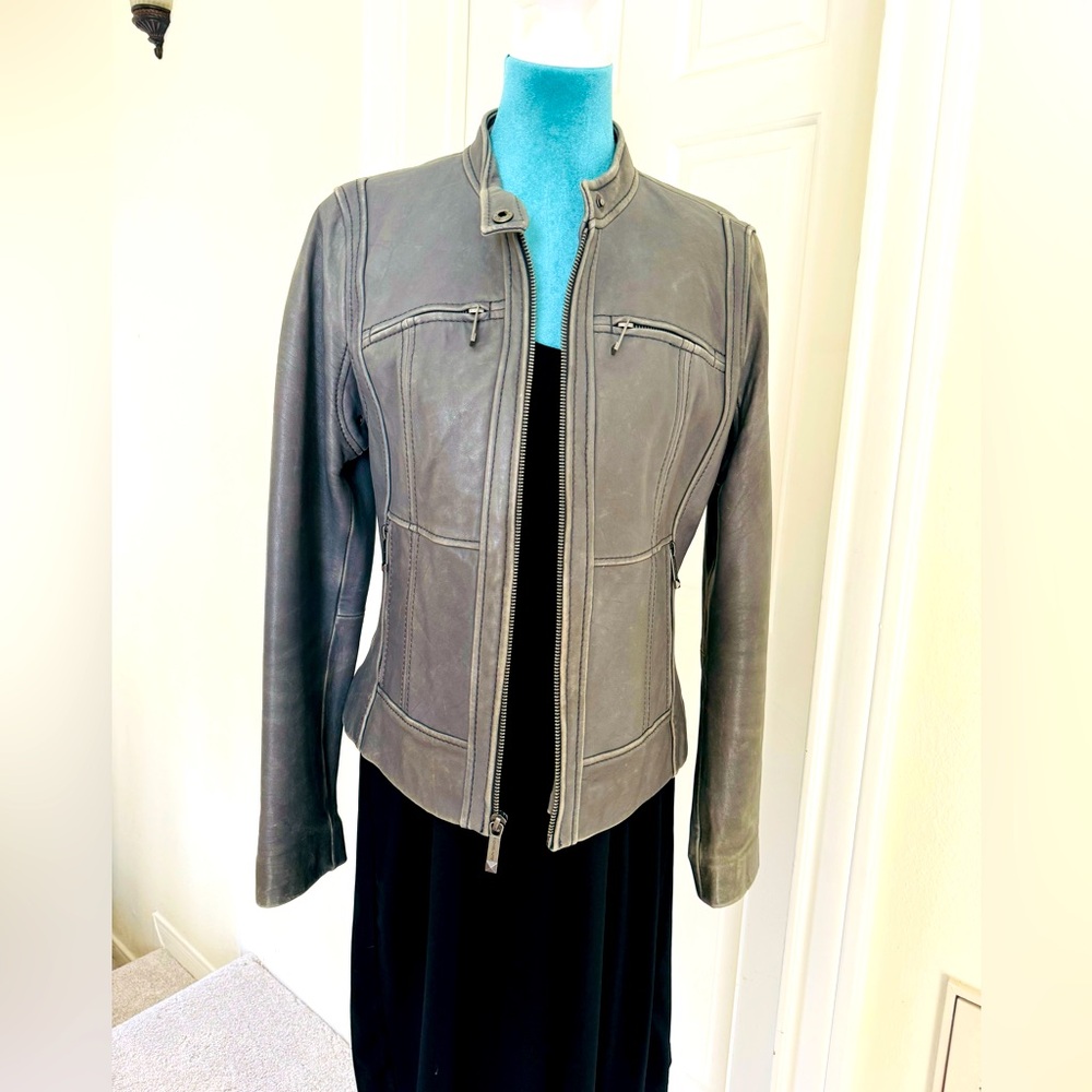 Michel Kors Genuine Leather Gray jacket